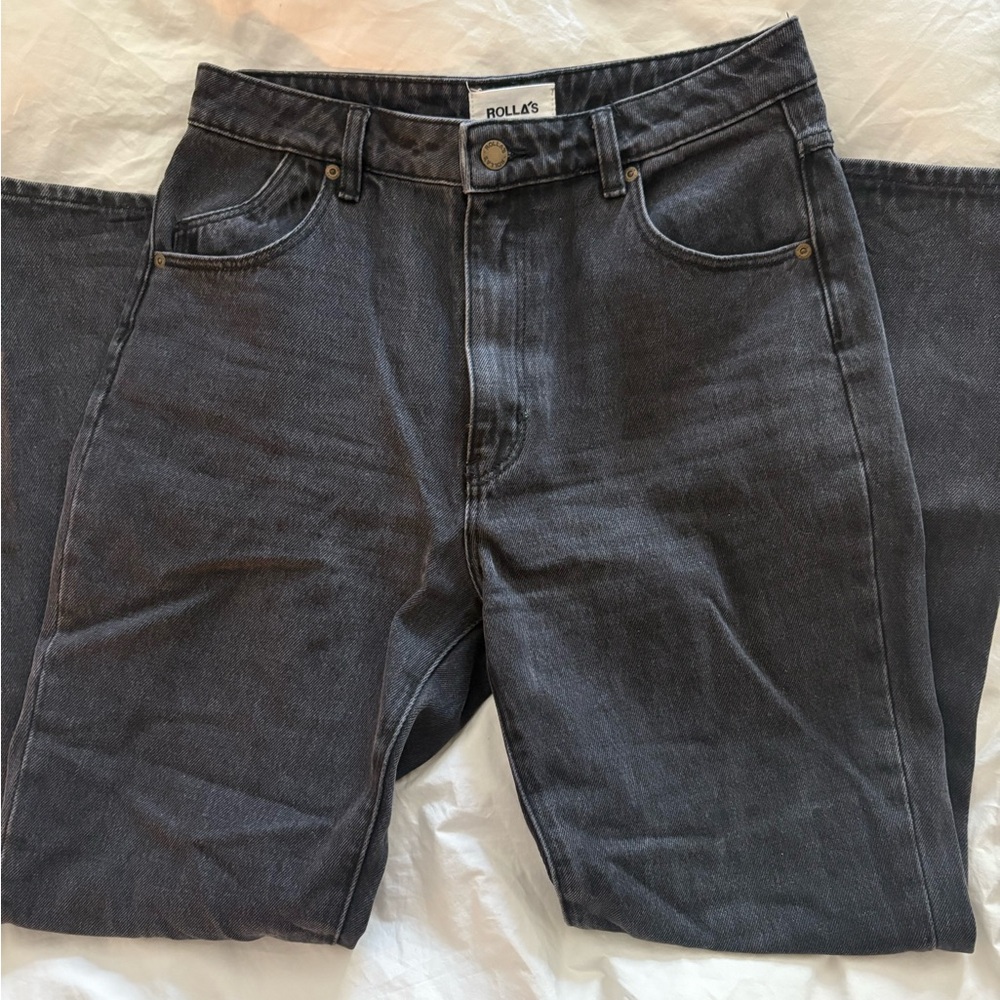 ROLLA'S High Rise Straight Gray Jeans